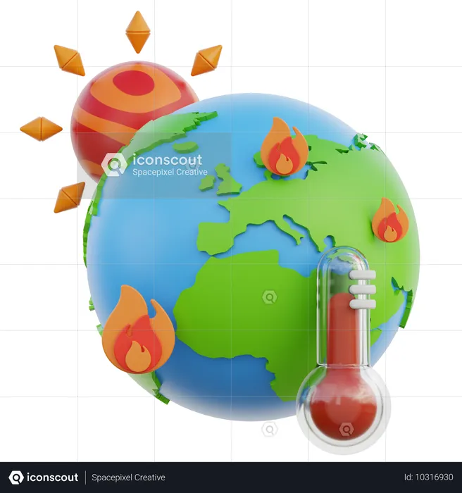 Aquecimento global  3D Icon