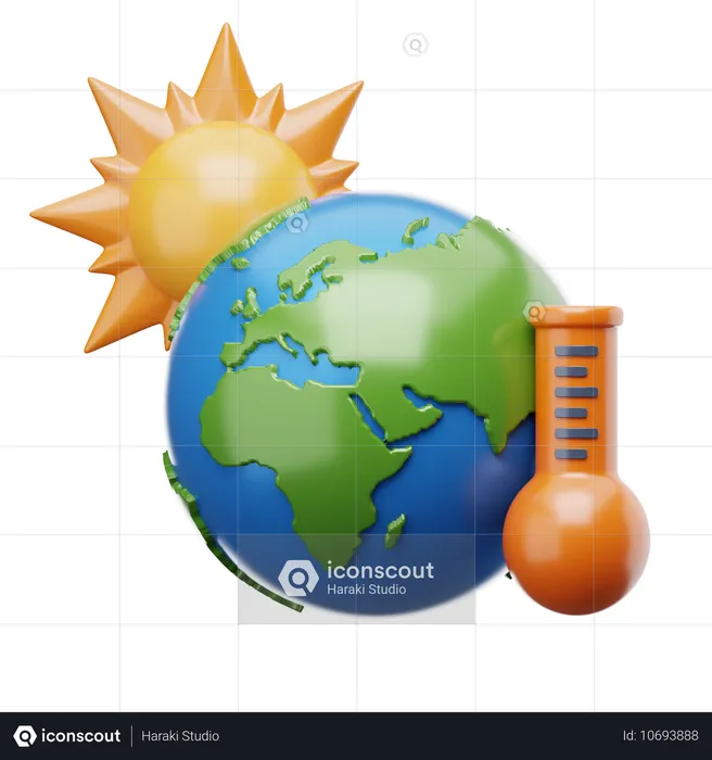 Aquecimento global  3D Icon