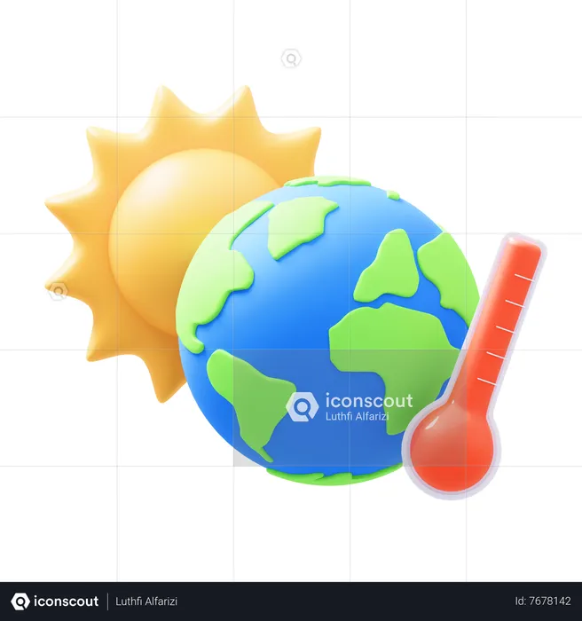 Aquecimento global  3D Icon