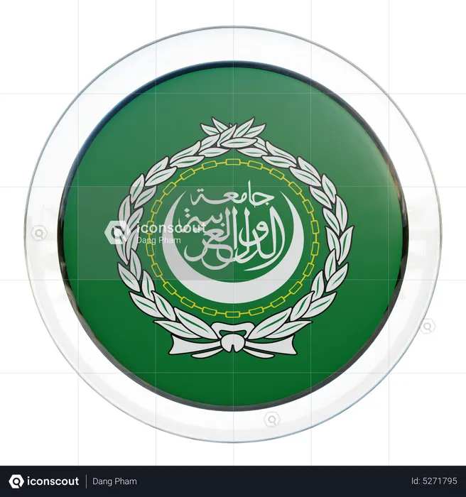 Arab League Round Flag Flag 3D Icon