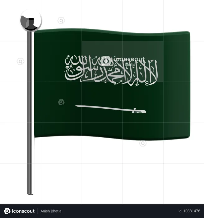 Arabia Saudita Flag 3D Icon