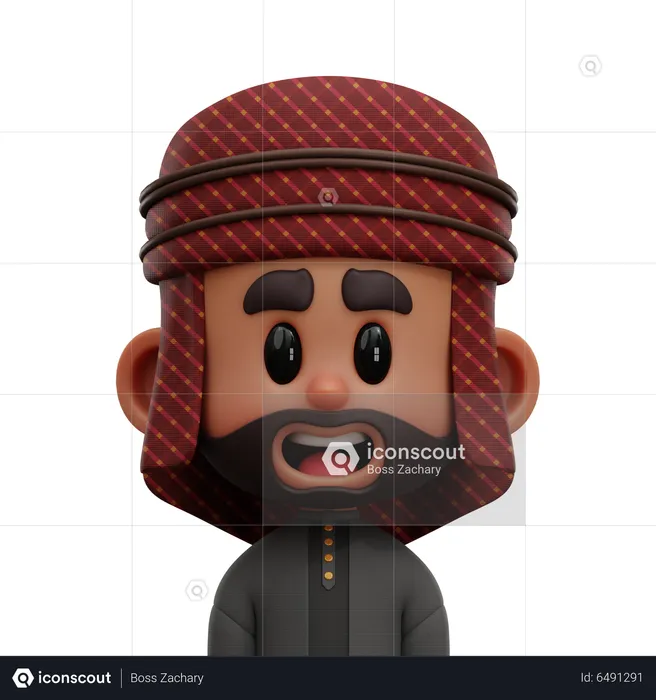 Arabian Man Avatar  3D Icon