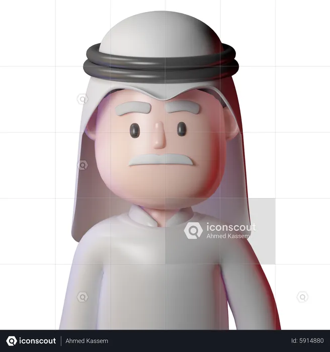 Arabian Old Man  3D Icon