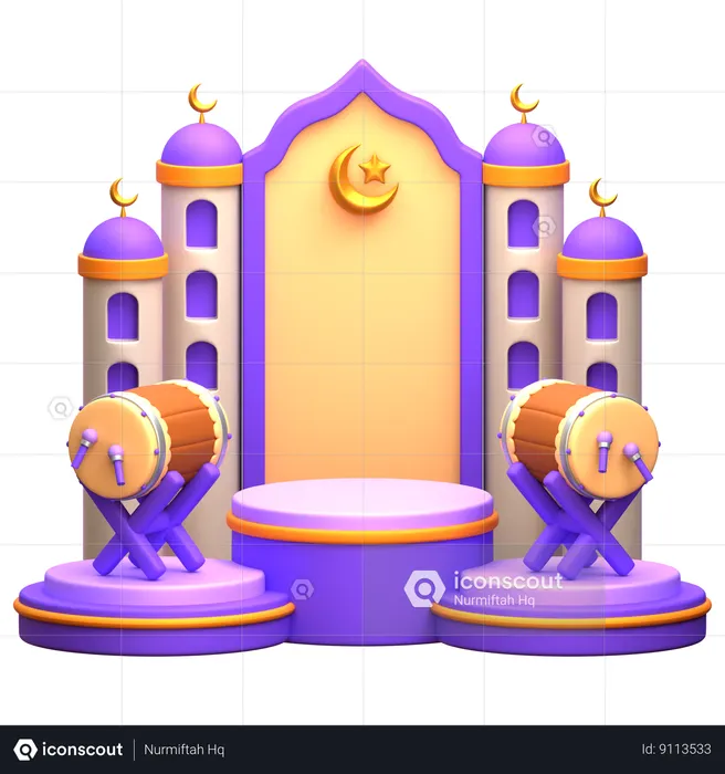 Arabian Ramadan Podium  3D Illustration
