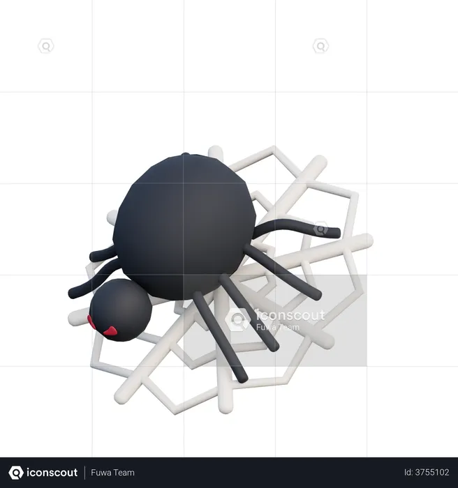 Aranha assustadora  3D Illustration