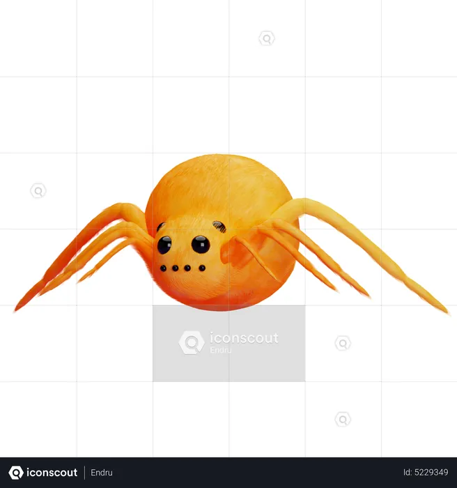 Aranha de perna longa laranja  3D Icon