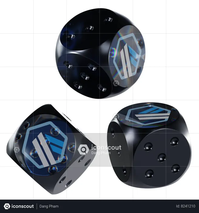 Arb Glass Dice Crypto  3D Icon