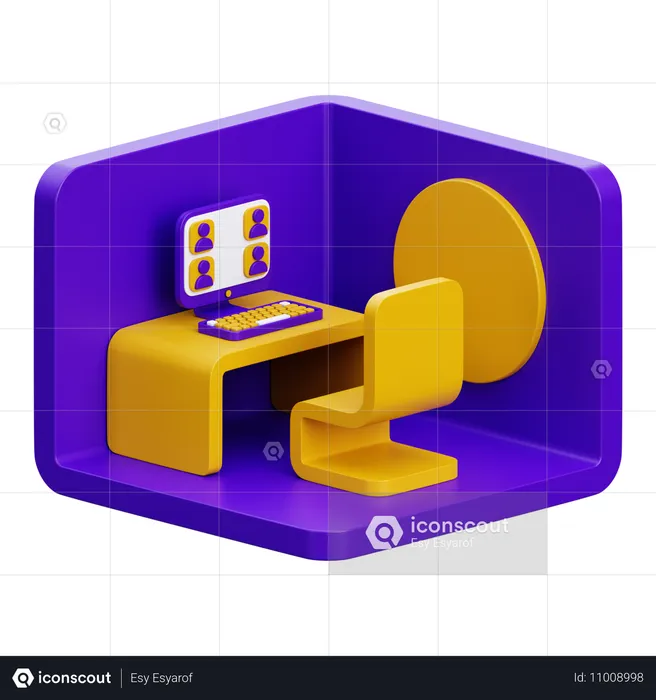 Arbeitsplatz  3D Icon