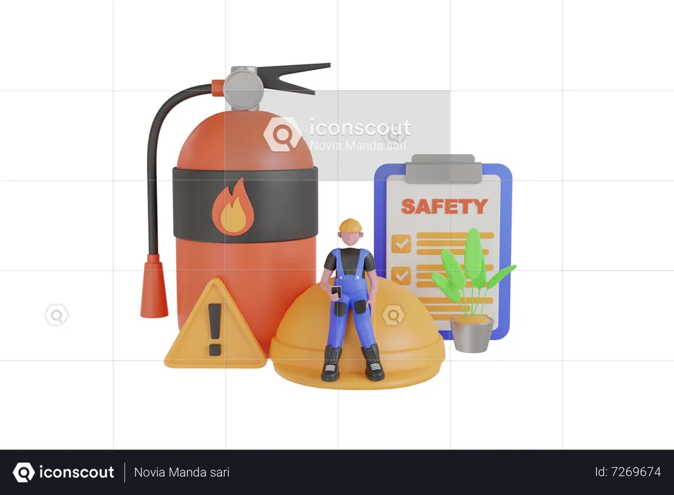 Arbeitssicherheit  3D Illustration