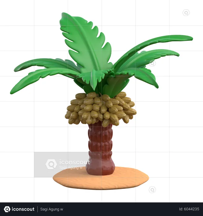 Árbol de dátiles  3D Icon