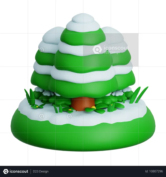 Árbol de nieve  3D Icon