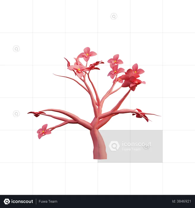 Arbol de Sakura  3D Illustration