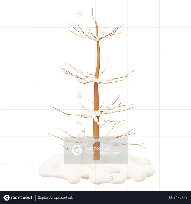 Arbre enneigé  3D Icon