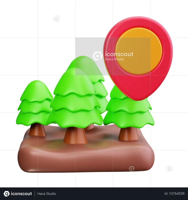 Épingle d'arbre  3D Icon