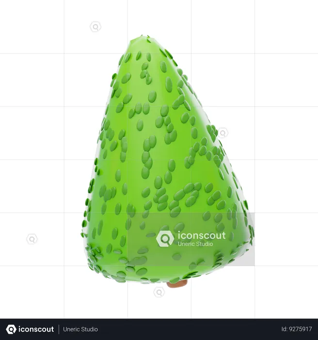 Arbusto de hoja caduca en forma de cono  3D Icon