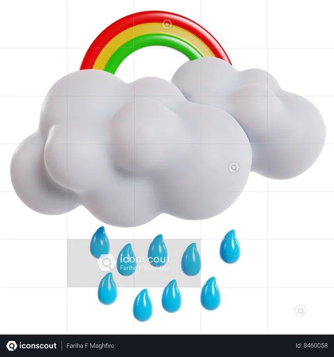 Arc-en-ciel après la pluie  3D Icon