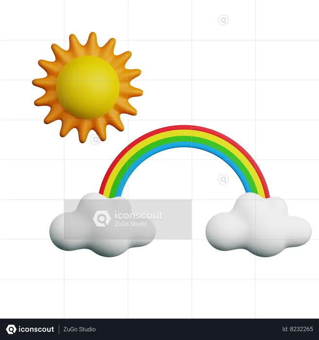 Arc en ciel brillant  3D Icon