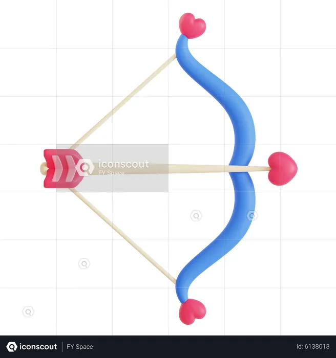 Arc et flèche d'amour  3D Icon