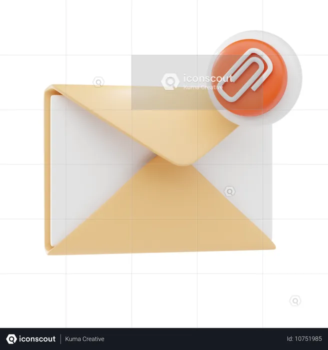 Archivo adjunto de correo electrónico  3D Icon