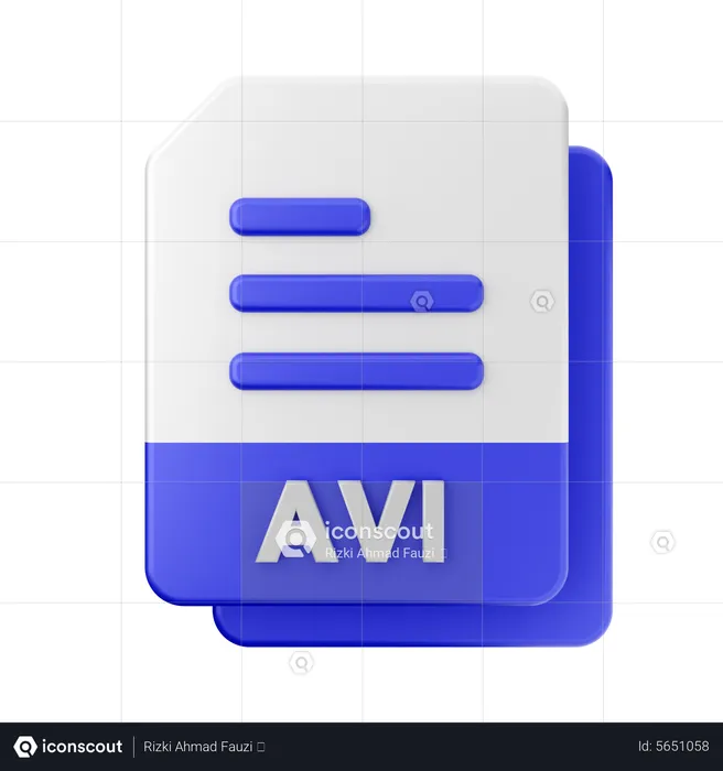 Archivo avi  3D Icon