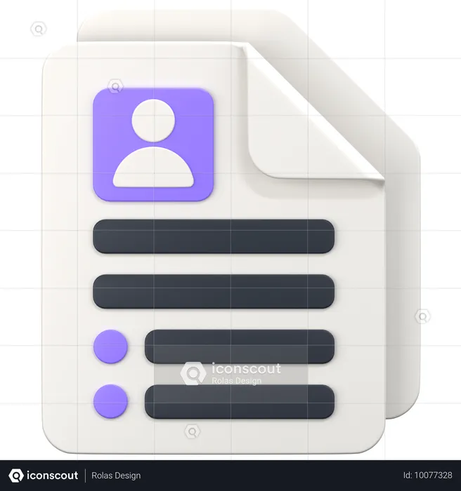 Archivo con signo de currículum  3D Icon