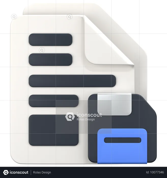 Archivo con signo de guardar  3D Icon