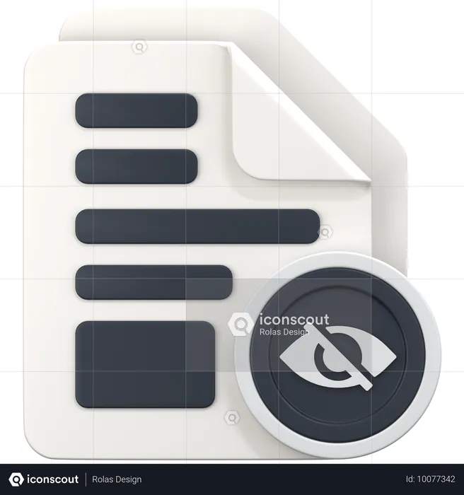 Archivo con signo oculto  3D Icon