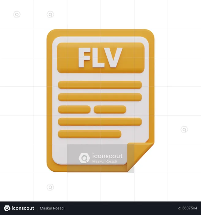 Archivo flv  3D Icon