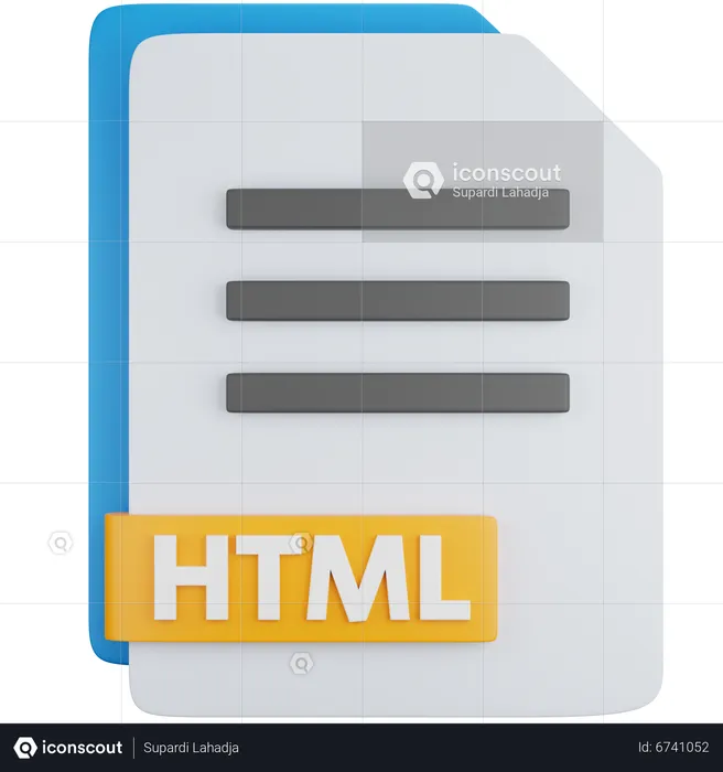 Archivo html  3D Icon