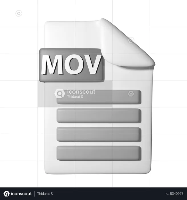 Archivo mov  3D Icon