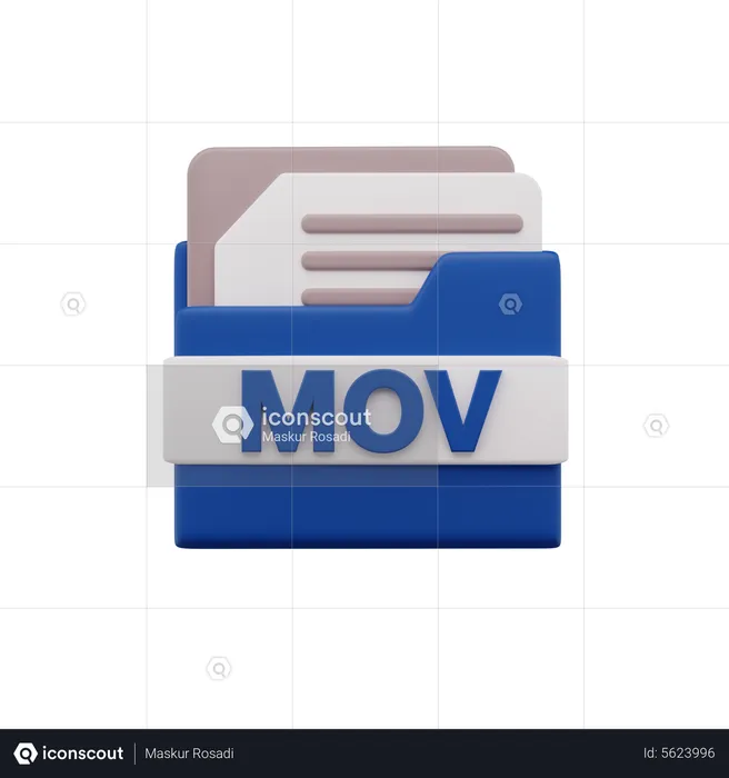 Archivo mov  3D Icon