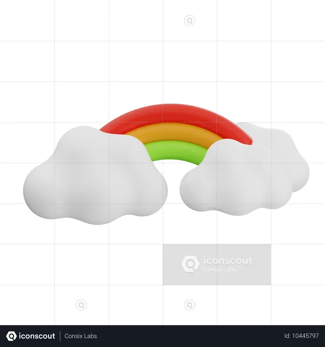 Arco-íris nublado  3D Icon