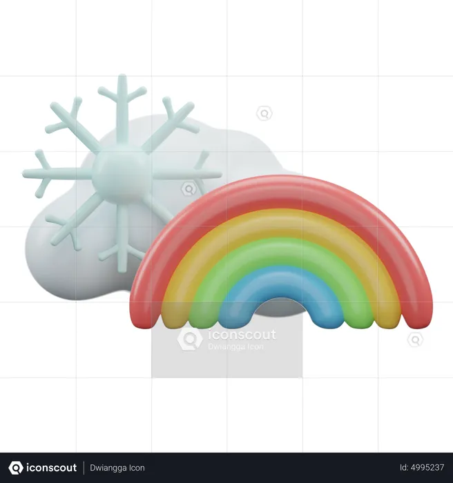 Arcoiris con nevadas  3D Icon