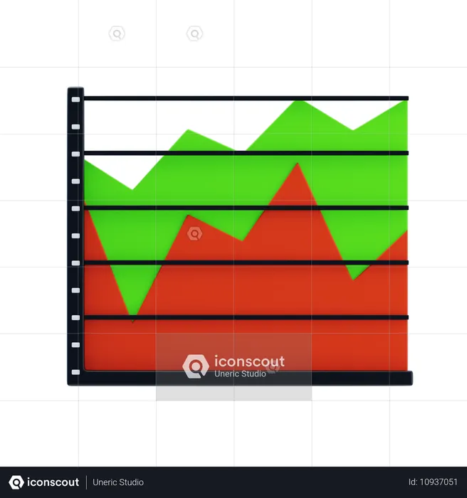 영역 차트  3D Icon