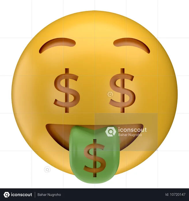 Argent bouche visage emoji Emoji 3D Icon