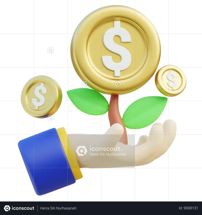 Croissance monétaire  3D Icon