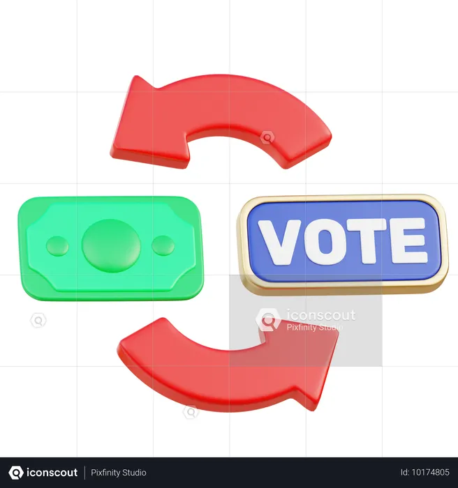 Argent et vote  3D Icon