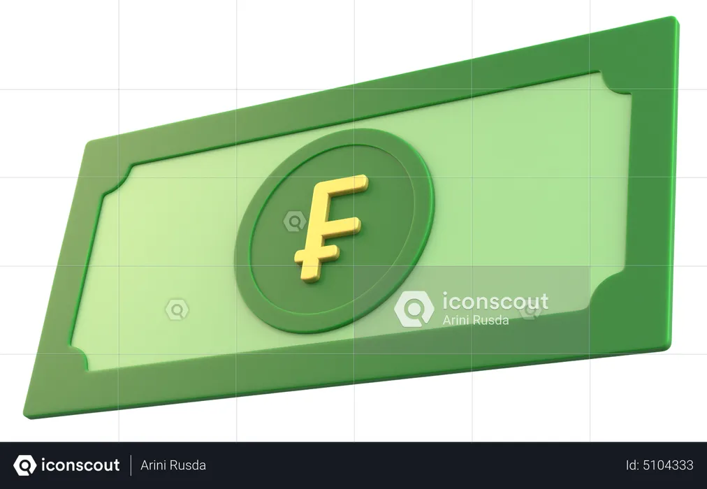 Argent en franc suisse  3D Icon