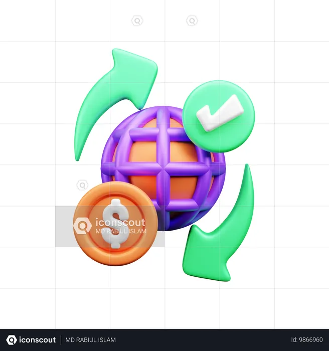 Argent mondial  3D Icon