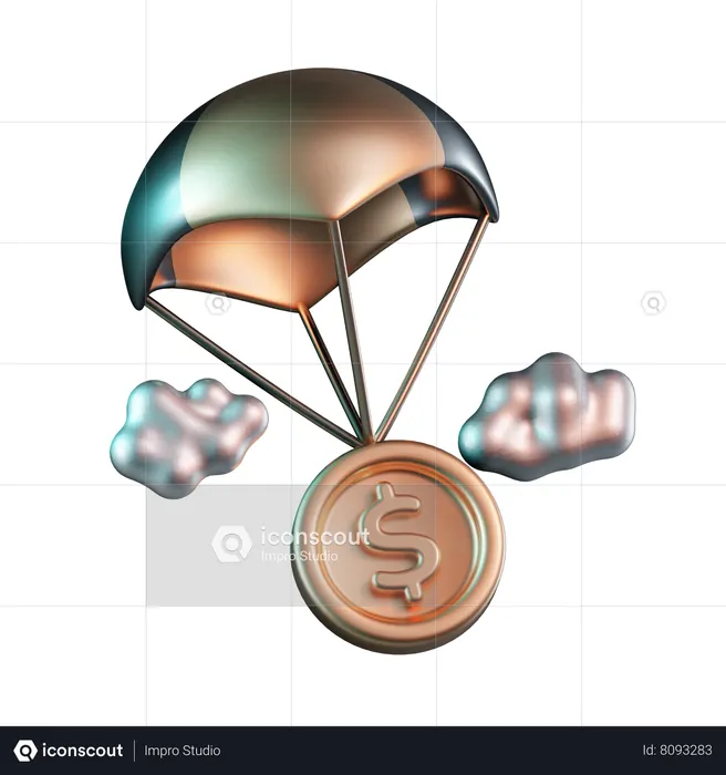 Parachute d'argent  3D Icon