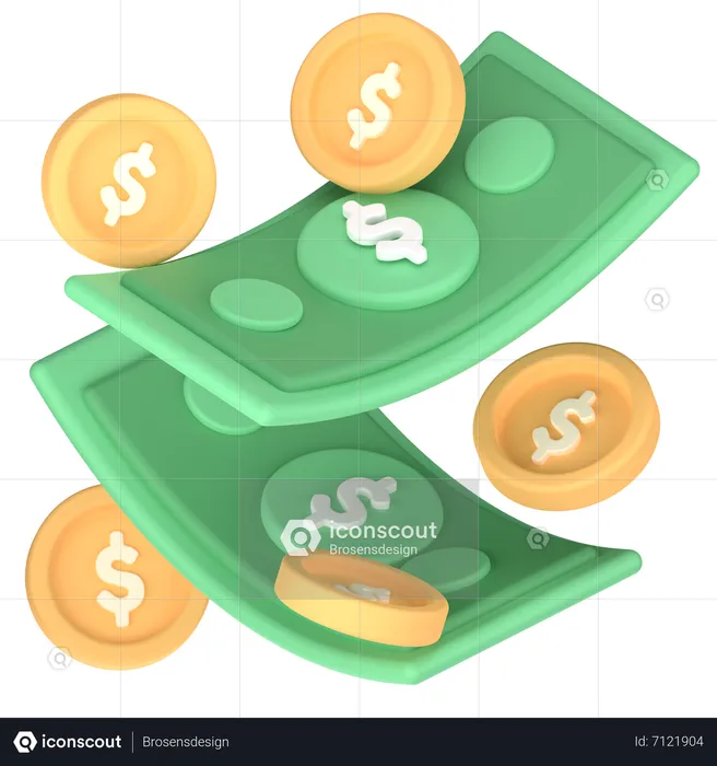 Chute de pièce d'argent  3D Icon