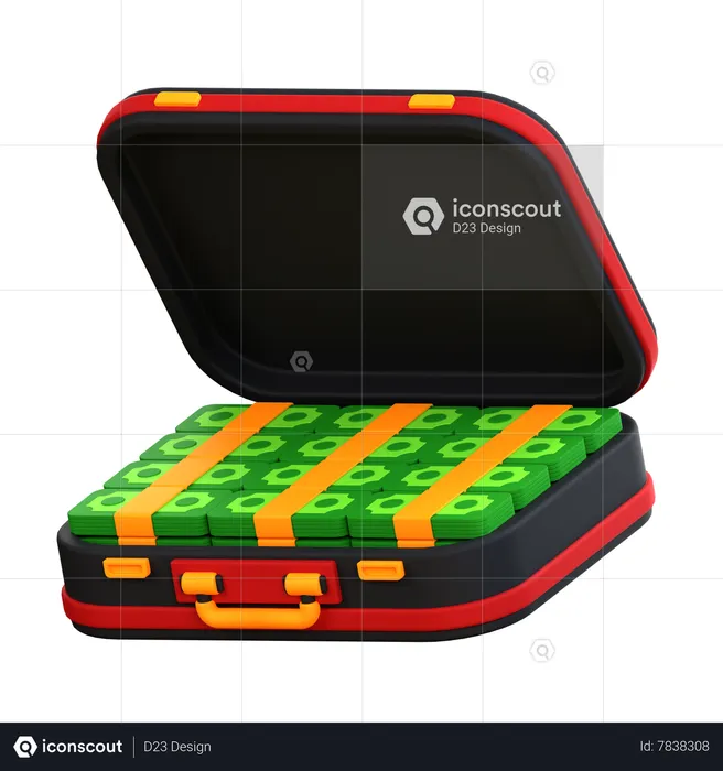 Valise d'argent  3D Icon