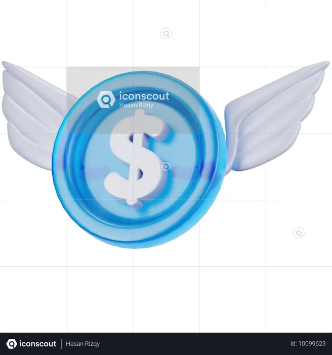 Argent volant  3D Icon