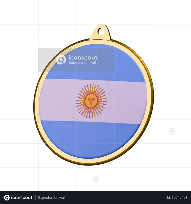 Medalha de bandeira argentina Flag 3D Icon