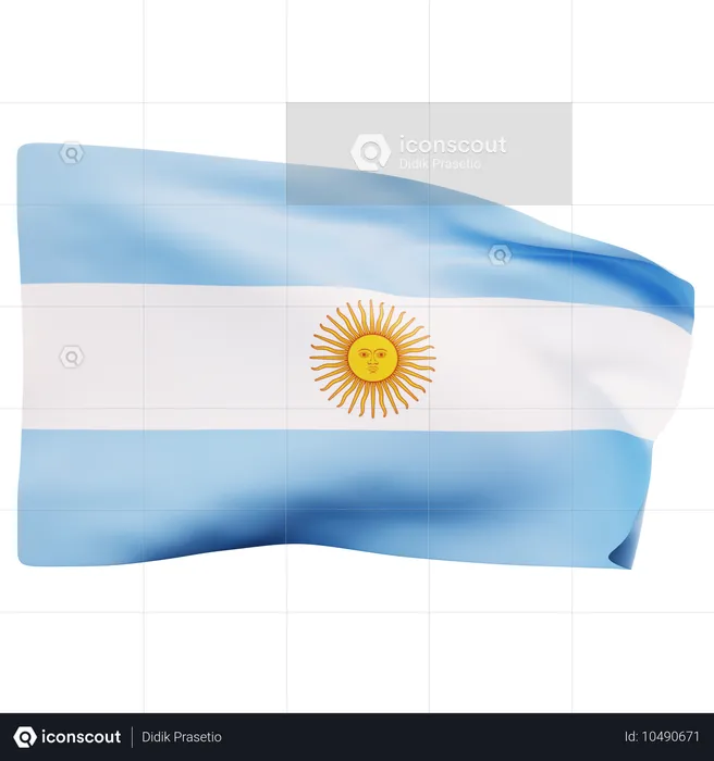 アルゼンチンの国旗 Flag 3D Icon