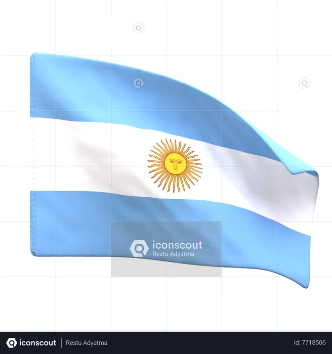 Argentina Flag Flag 3D Icon
