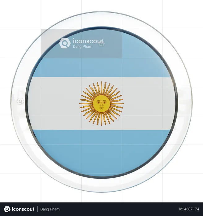 Argentina Flag Glass Flag 3D Illustration