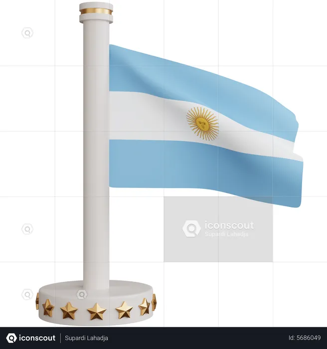 Argentina National Flag Flag 3D Icon