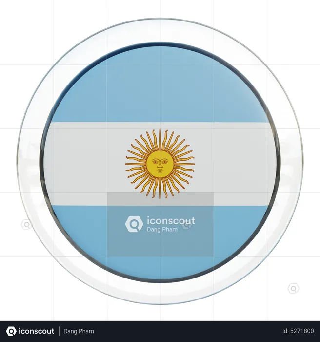 Argentina Round Flag Flag 3D Icon