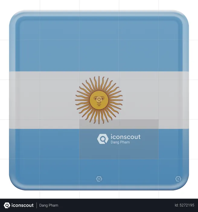 Argentina Square Flag Flag 3D Icon